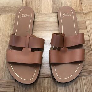 J.Crew Brown Leather Slide Sandal in size 10